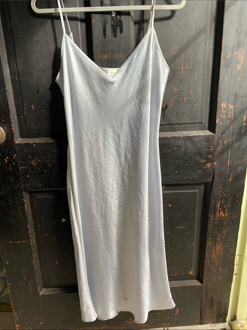Wilfred Pale Blue Satin Slip Dress with Adjustable Straps